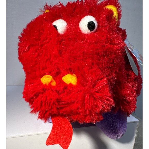 Pillow Pets Peewees Fiery Dragon Plush Pillow Red Purple Soft & Cozy 2010 Tags - Picture 4 of 11